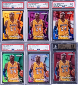 2014-15 Panini Prizm #136 Kobe Bryant Partial Prizm Rainbow Lot (6) Cards